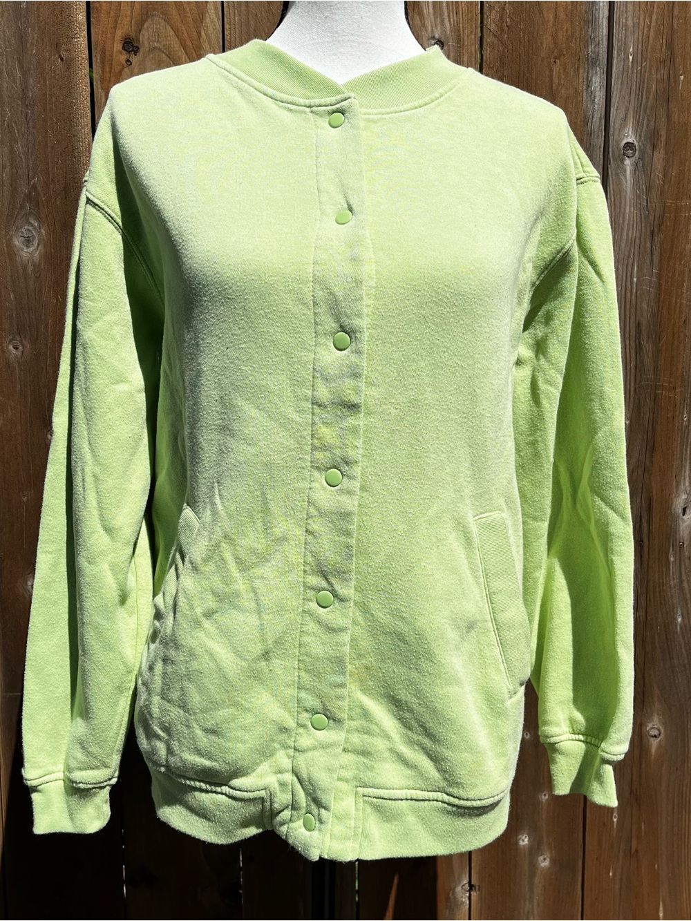 Blair Light Lime Snap-Front Sweater Cardigan Accepting Offers